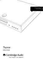 Cambridge Audio Topaz-CD5-CD10 - Owners manual